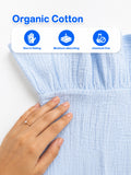 Organic Cotton Girls Sleeveless Summer Dress with Ruffle Hem - Sky Blue