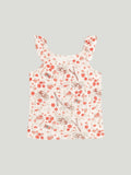 Kidbea Girls Abstract Print Clothing Set | Ruffle Sleeve Tank Top and Matching Shorts | White