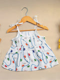 Extra Soft Muslin Baby Girls Frock Pack of 2 – Rainbow & Car Prints