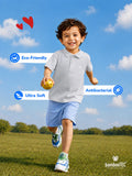 Boys Bamboo Fabric Grey Polo T-Shirt