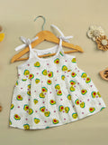 Extra Soft Muslin Baby Girls Frock Pack of 3 – Car, Ice Cream & Avocado Prints