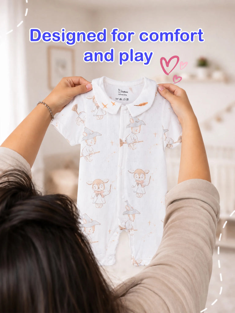 BambooTEC™ Unisex Bamboo Fabric Little Witch Print Romper