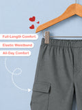Unisex Grey Cotton Kids Cargo Pants – Comfortable Everyday Bottomwear