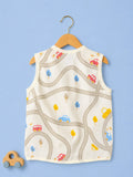 BambooTEC™ Bamboo Muslin Baby Jhabla – Road & Car Print