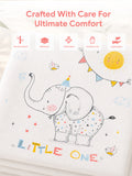 Bamboo Fabric Little One Elephant Print Baby Blanket | Ultra Soft Swaddle Blanket | 110 × 110 cm