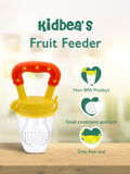 Kidbea Silicone Fruit Feeder Nibbler with Extra Mesh, Soft Pacifier/Feeder, Teether Nipple for Baby 6 to 12 Months, Infant (Blue and Yellow Combo)