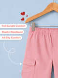 Girls Pink Cotton Cargo Pants – Comfortable & Stylish Everyday Bottomwear
