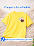 Bamboo Fabric Girls Half Sleeve T-Shirt Pack of 3 – Growing Everyday, Tiny Tangerine & Donut Graphic Print Soft Summer Tee Set