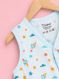 BambooTEC™ Bamboo Muslin Baby Jhabla – Rocket & Star Print