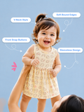 BambooTEC™ Bamboo Muslin Baby Frock – Star & Flower Print, Soft & Breathable Dress