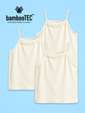 BambooTEC™ Girls Camisole Pack of 3 – Cream Ruffle Strap Tops