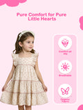 Girls Sleeveless Ruffle Floral Dress | Organic Cotton Summer Frock
