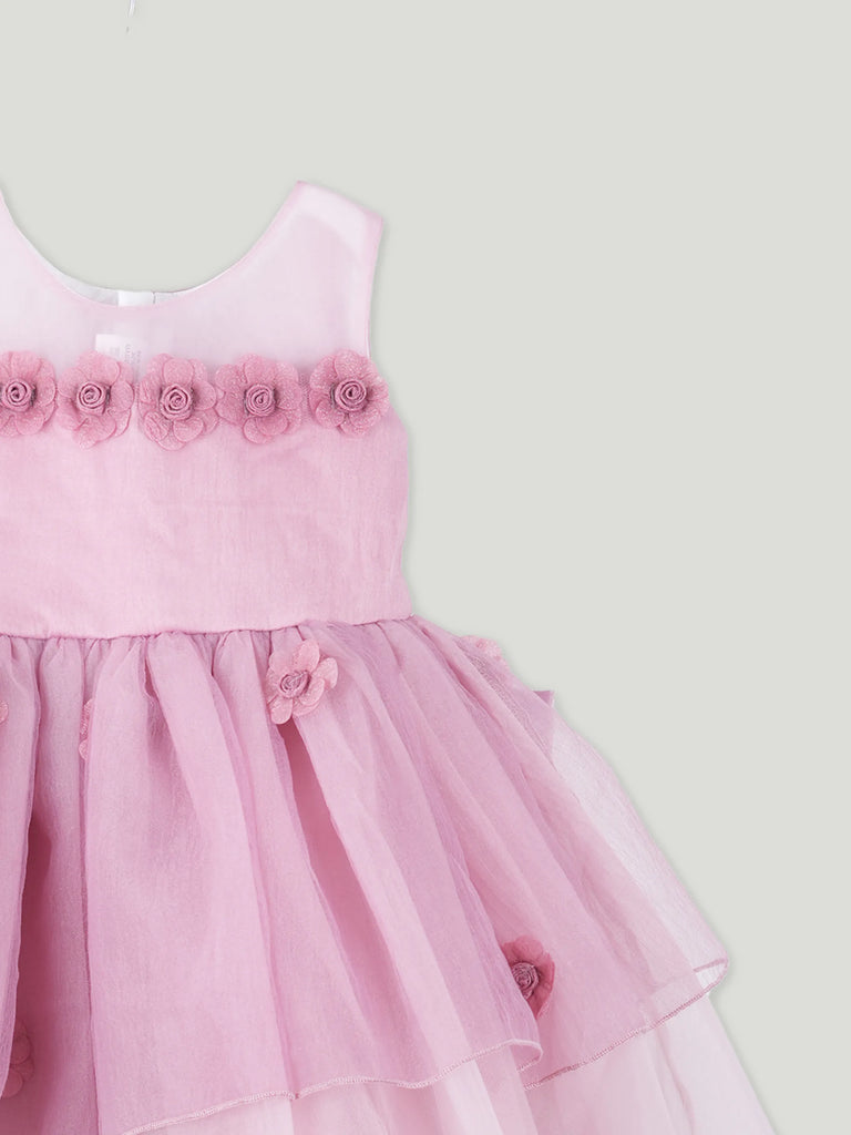 Elegant Baby Girl Pink Tulle Dress | Soft & Stylish Party Wear