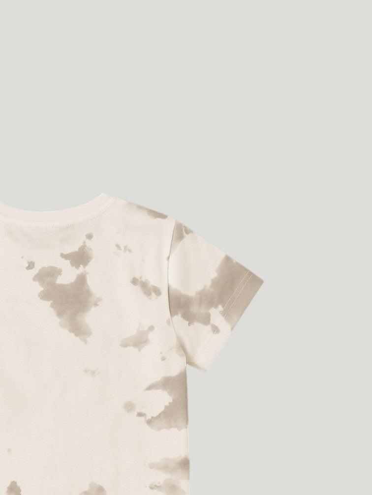 Kidbea Boys Tie-Dye Co-Ord Set | Summer Cotton T-Shirt and Shorts for Kids | Grey