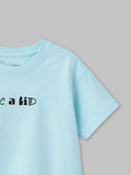 Organic Cotton Sky Blue "Be a Kid" Round Neck Half Sleeve T-Shirt | Unisex