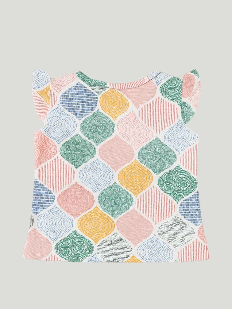 Kidbea Girls Cotton Clothing Set | Soft Short Sleeve Top and Elastic Waist Shorts for Kids | Multicolor