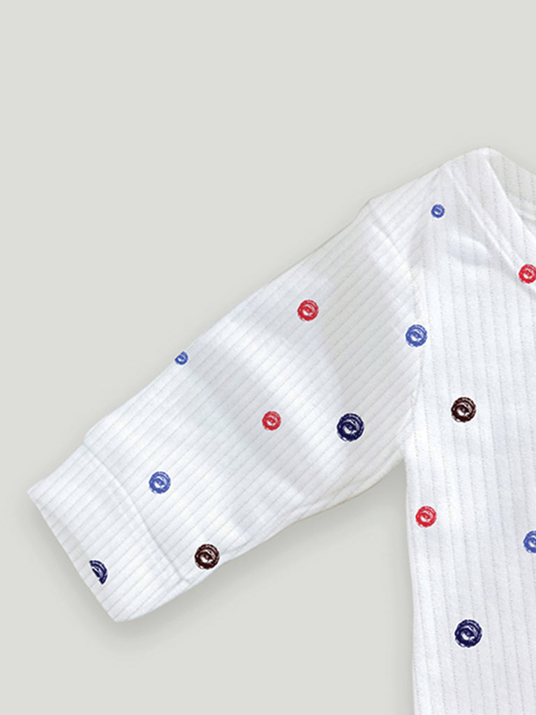 Unisex Premium 100% Bamboo Ultra-Soft fabric Onesies with Dots Print - Butter Cream