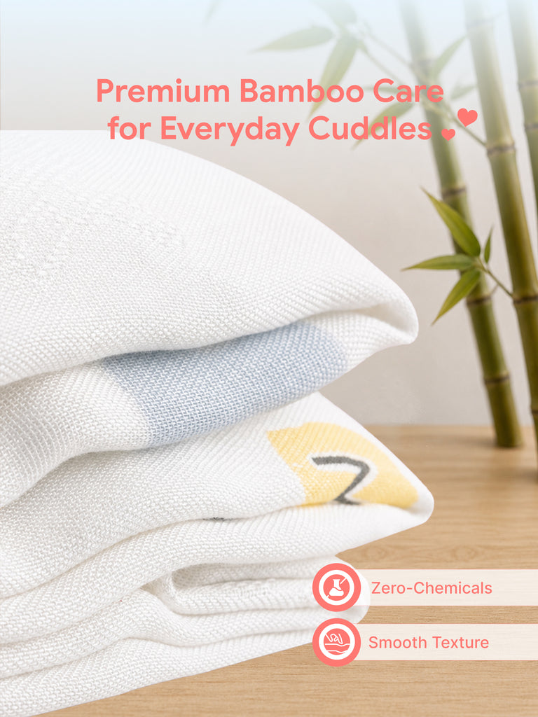Bamboo Fabric Dino Print Baby Blanket | Ultra Soft Swaddle Blanket | 110 × 110 cm