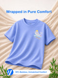 Bamboo Fabric Unisex Kids Half Sleeve T-Shirt Pack of 2 – Roaring Spring & Whale Graphic Print Soft Summer Tee Set