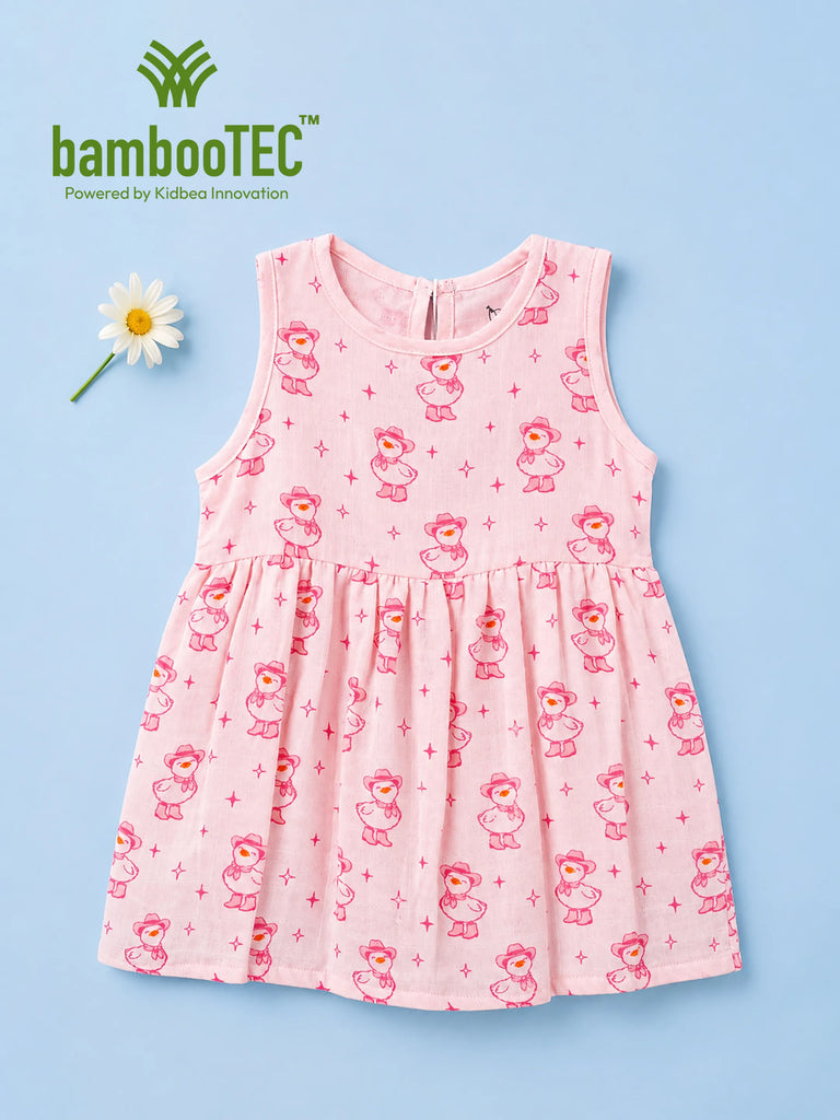 BambooTEC™ Bamboo Muslin Girls Frock – Floral & Duck Print | Pack of 2