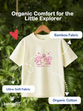 Unisex Bamboo Fabric Cream Shine Like Star Print Oversized T-Shirt