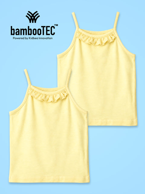 BambooTEC™ Girls Camisole Pack of 2 – Yellow Ruffle Strap Tops