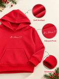 Unisex Cotton Hoodie – Red Full-Sleeve Christmas Printed Pullover Sweatshirt