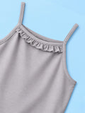 BambooTEC™ Bamboo Girls Camisole – Grey Sleeveless Ruffle Camisole