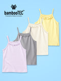 BambooTEC™ Girls Camisole Pack of 4 – Lavender, Grey, Cream & Yellow Ruffle Tops