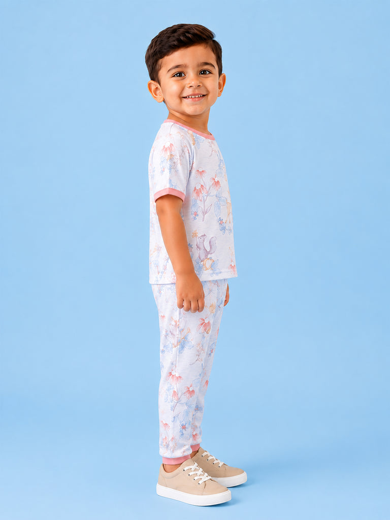 BambooTEC™ Unisex Bamboo Fabric Bunny Blossom Print T-Shirt & Pyjama Set