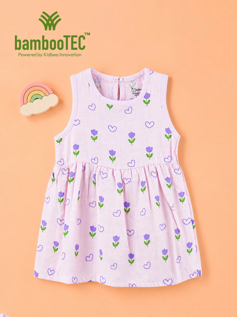 BambooTEC™ Bamboo Muslin Girls Frock – Flower & Tulip Print | Pack of 2