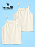 BambooTEC™ Girls Camisole Pack of 2 – Cream Ruffle Strap Tops