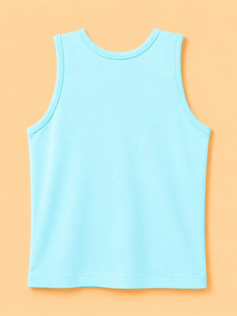 BambooTEC™ Bamboo Kids Vest Pack of 4 – Sky Blue Sleeveless Vests