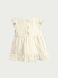 Light  Organic cotton Off White Angel Frock | Elegant & Comfortable