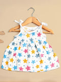 Extra Soft Muslin Baby Girls Frock Pack of 2 – Star & Rainbow Prints