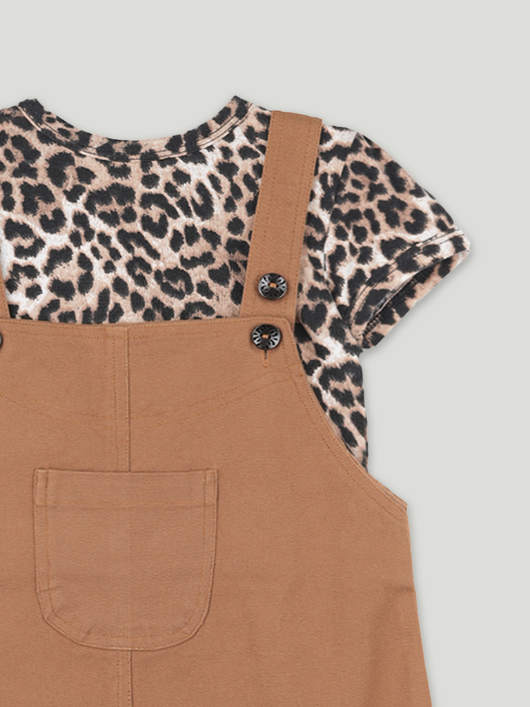 Baby Girl Button Strap Dungaree Frock | Dungaree & T-shirt