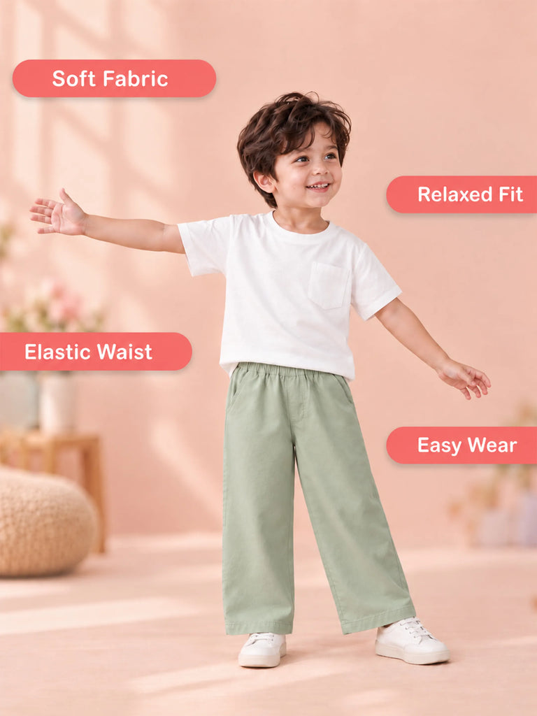 Boys Cotton Wide-Leg Pants – Comfortable Everyday Bottomwear