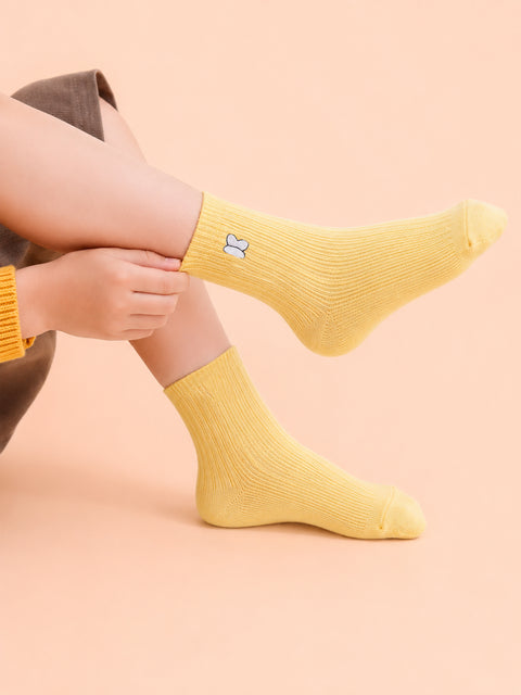 Bamboo Fabric Kids Ribbed Crew Socks