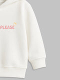 Unisex White Hoodie – Cute Dog Print Full-Sleeve Hooded Sweatshirt