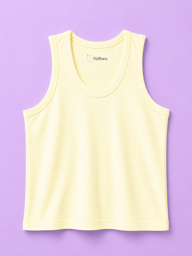 BambooTEC™ Bamboo Kids Vest Pack of 2 – Yellow Sleeveless Vests