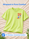 Bamboo Fabric Unisex Kids Half Sleeve T-Shirt Pack of 2 – Beach & Skateboard Graphic Print Soft Summer Tee Set