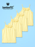 BambooTEC™ Girls Camisole Pack of 4 – Yellow Ruffle Tops