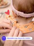 Organic Cotton Baby Bib Pack of 2 – Soft Breathable Football & Bow Print, Feeding & Drool Bibs