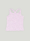 Girls Floral Print Sleeveless Tank Top and Elastic Waist Shorts Clothing Set | Purple