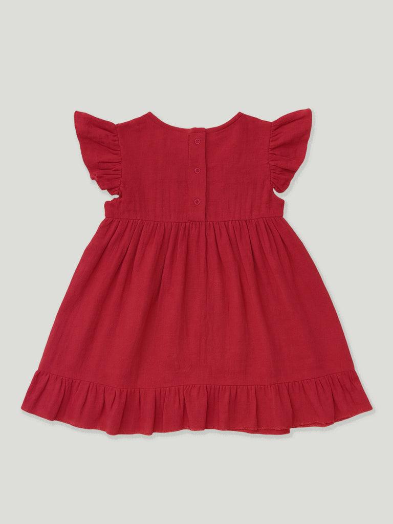 Light Linen Trendy Maroon Frock | Elegant & Comfortable