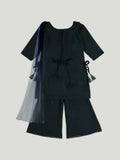 Girls Indian Ethnic Suit Set | Kurti, palazzo & Dupatta | Navy Blue