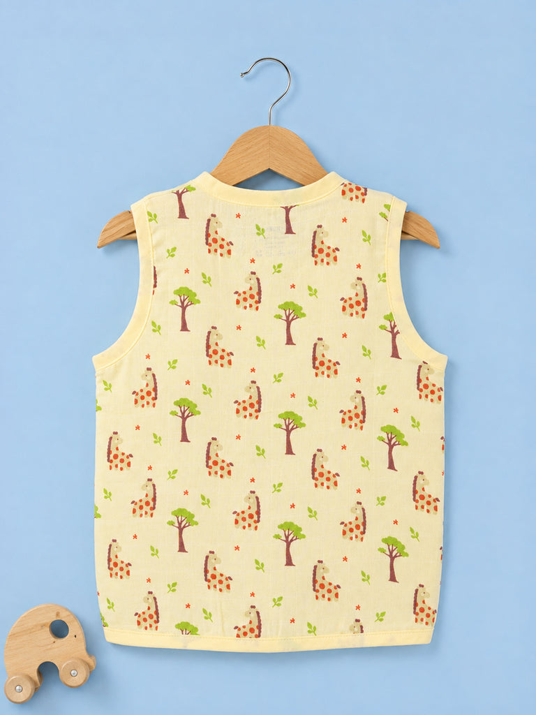 BambooTEC™ Bamboo Muslin Baby Jhabla – Giraffe & Tree Print