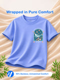 Bamboo Fabric Girls Half Sleeve T-Shirt Pack of 3 – Growing Everyday, Tiny Tangerine & Sea Play Graphic Print Soft Summer Tee Set