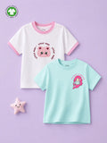 Organic Cotton Little Miss & Mermaid Print T-Shirt Combo for Girls (Pack of 2)