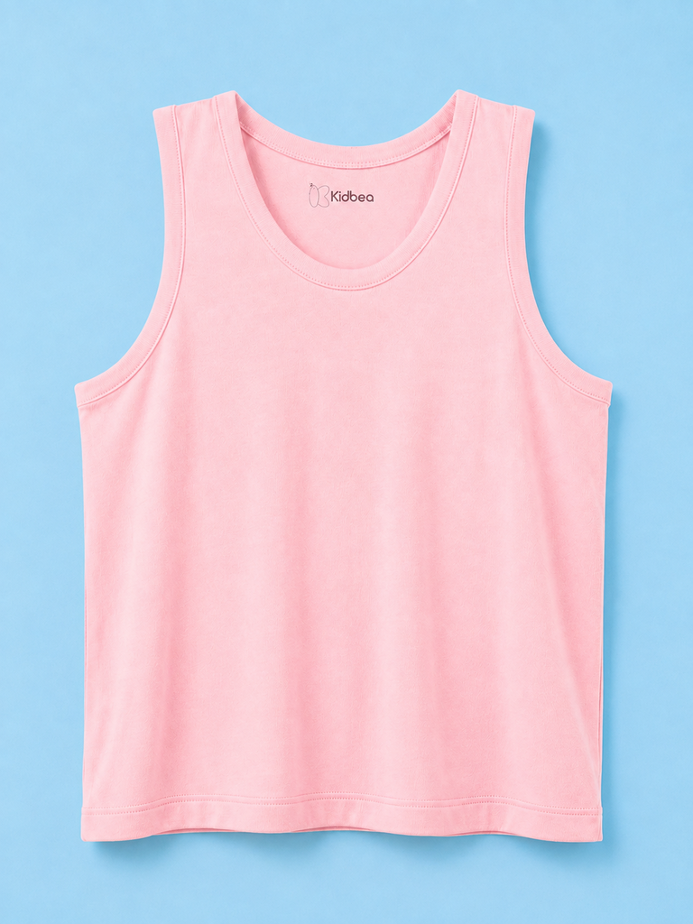BambooTEC™ Bamboo Kids Vest Pack of 2 – Pink Sleeveless Vests